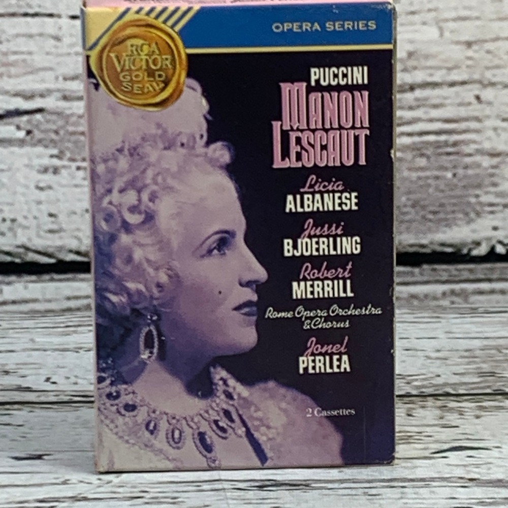 Puccini‎ - Manon Lescaut [1990 Opera Series 2-Cassette Tape] RCA Victor